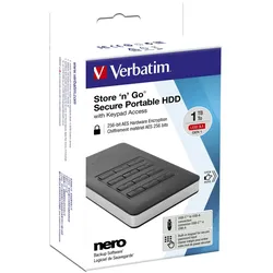 Verbatim 2,5'' 1TB HDD Secure USB 3.1 mit Tastatur-Zugriff