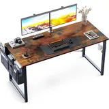 luxuskollektion ODK Schreibtisch 120x50x74cm Braun mit Stauraum & Kopfhörerhalter