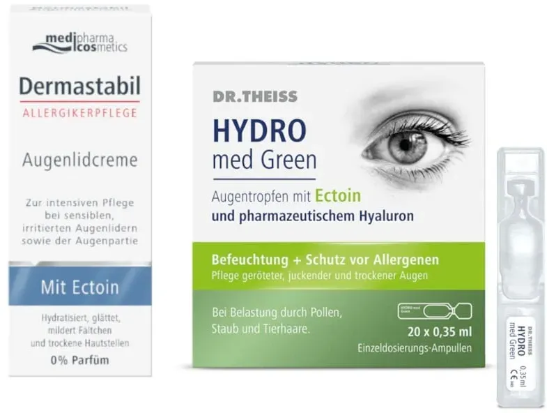 Hydro med Green + Dermastabil Augenlidcreme Augenpflege Set 1 Sparset