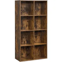 VASAGLE Bücherregal 8 Fächer Holz vintagebraun