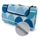 Picknickdecke Outdoor Strandmatte Isomatte Campingdecke waschbar, heimtexland, wasserdicht I kälteisolierend I faltbar I Tragegriff blau 135 cm x 170 cm