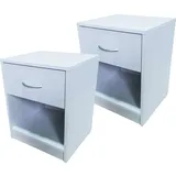 Hti-Living HTI-Living, Nachttisch, Nachtschrank 2er Set Nina Weiss (40 x 50 x 35 cm)
