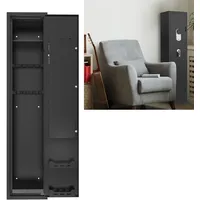 YUENFONG Waffenschrank Munitionsschrank für 3-5 Gewehre, Waffentresor mit Elektronikschloß Langwaffenschrank inkl. 2 Schlüssel, Waffenschrank Einstellbarer, Schwarz