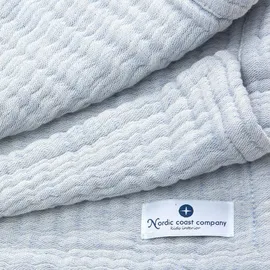 nordic coast company Musselindecke, Blau, Textil, 90x120 cm] Schlafen, Babybett-Ausstattung, Babydecken – Babykissen, Babydecken