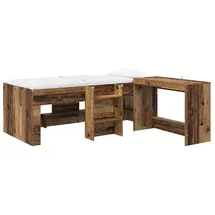 vidaXL Hochbett mit Schreibtisch für Kinder 2 Stk. Altholz