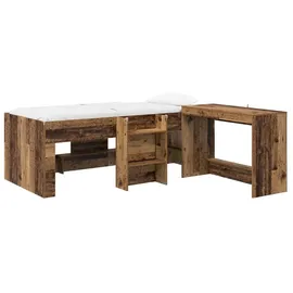 vidaXL Hochbett mit Schreibtisch für Kinder 2 Stk. Altholz