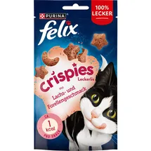 FELIX Crispies Katzensnack, Lachs- und Forellengeschmack, 8x45g