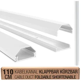 Ricoo Kabelkanal aus Aluminium Universal Z0100-W Kabelführungssystem für Fussboden und Wand Wandleiste Kabelklemme Oberputzinstallation Kabelrinnen Leitungskanal, Weiss