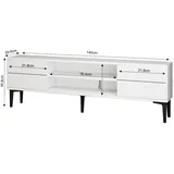 moebel17 TV Lowboard Aragon Weiß Schwarz