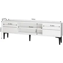 moebel17 TV Lowboard Aragon Weiß Schwarz