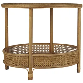 ib laursen Runder Beistelltisch Braun Rattan 50,5 x 59 cm