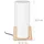 Relaxdays Tischlampe Holzfuß Weiß