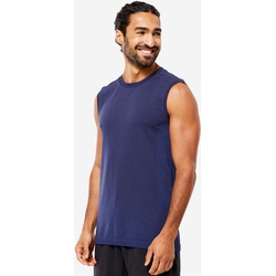 Tank Top Herren Yoga nahtlos - marineblau, blau, L