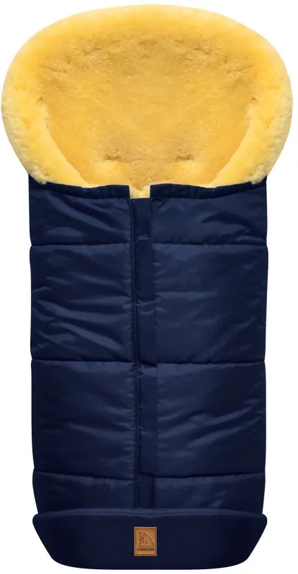 Heitmann Felle Fußsack »Eisbärchen - Lammfell Winterfußsack - Premium Qualität«, mit echtem Lammfell, für Kinderwagen & Buggy, 6 Gurtschlitze, waschbar Heitmann Felle marine