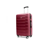 Easy Move ABS Hartschalenkoffer - Reisekoffer mit 360° Rädern, Zahlen-Schloss -, Hartschalenkoffer, Luggage, Trolley Koffer (Wine Red, Large 65cm)