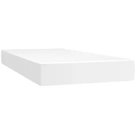 vidaXL Boxspringbett mit Matratze & LED Weiß 90x200 cm Kunstleder