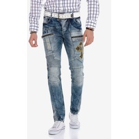 Cipo & Baxx Bequeme Jeans im Biker-Stil in Straight Fit blau 30
