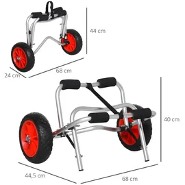Homcom Kanuwagen Silber