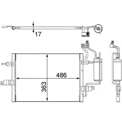 MAHLE Kondensator, Klimaanlage  für GENERAL MOTORS VAUXHALL OPEL 52496880 1850086 13128931 AC 404 000S