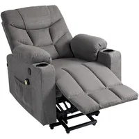 deluke Lounger Sessel POZNAN Polyester 84 x 104 x 95 cm Grau mit Liegeposition