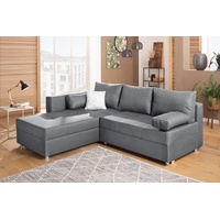 Home affaire Ecksofa Italia L-Form, mit Bettfunktion und Bettkasten, Federkern-Polsterung grau