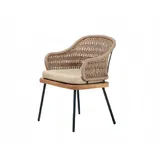 Sessel Beige Design Couch Sofa Relax Rattan Lounge Sitzer Luxus Sitz Modern