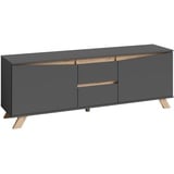 byLIVING TV-Board VALENTIN, Breite 160, cm anthrazit/Artisan Eiche (Eiche-Optik)