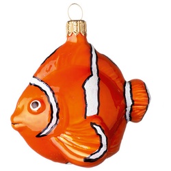 Weihnachtsbaumanhänger Fisch orange, 7x4.5x7 cm