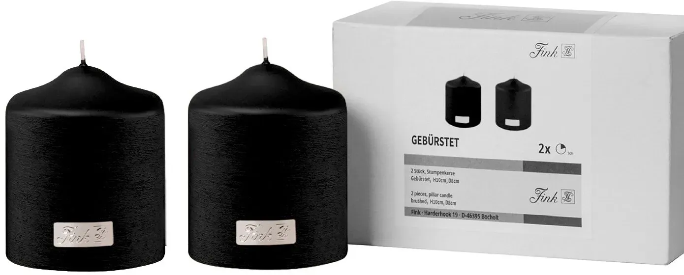 Fink Kerzen 10cm 2er-Set - D/H ca. 8,00x10,00