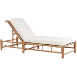 Beliani Ligure Gartenliege 199 x 74 x 72 cm Hellbraun
