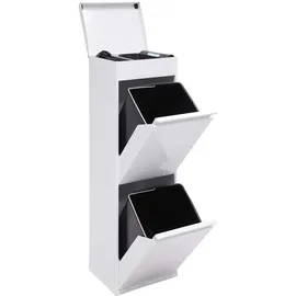 ARREGUI Top CR221-B Mülltrennsystem aus Stahl mit Aufbewahrungsbox mit Deckel 2 Fächer Mülleimer für die Küche | 2x17L (34L) | 2 Fach Abfalleimer |