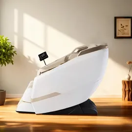 360Home Massagesessel Kunstleder 73 x 106 x 140 cm Weiß mit Heizfunktion