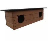 QLS Katzenhaus 110x40 cm Katzenhütte Höhle Outdoor für draußen Winterfest isoliert Holz Versteck Sicherheit Komfort