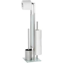 Wenko WC-Garnitur Rivalta silber matt Metall, 1 St.
