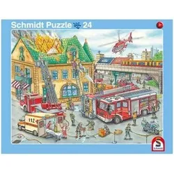 SCHMIDT SPIELE 56810 2er Set Rahmenpuzzle Feuerwehr/Polizei 24 Teile / 40 Teile