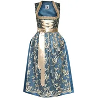 Alpenmärchen Dirndl Langes Dirndl Thea in blau und creme - ALM912 56