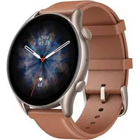 Amazfit W2040OV3N Smartwatch (3,6 cm, android ios), 1.45" AMOLED Fitnessuhr mit GPS, Musikfunktion und Sprachsteuerung braun