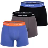 Happy Shorts Boxershorts grau/flieder/schwarz L 3er Pack