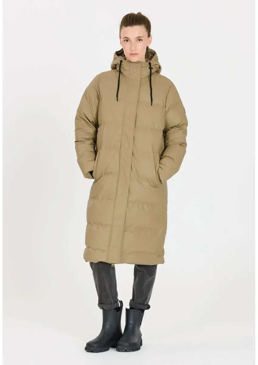 Weather Report Winter-Steppmantel Audrey Long Puffer Jacket W-Pro 5000 (wasserdicht, winddicht) coffeebraun Damen