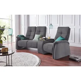 exxpo - sofa fashion 3-Sitzer EXXPO - SOFA FASHION "Tivoli, Kinosofa mit Relaxfunktion, mit Ablagetisch und Stauraum", grau, B:258cm H:109cm T:152cm, Sofas, bequem und komfortabel, hohe Rückenlehne