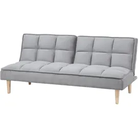 Beliani Schlafsofa 3-Sitzer Siljan Stoff Hellgrau Grau