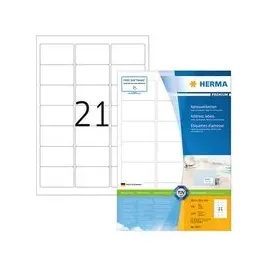 Herma Adressetiketten 4677 Weiß 63,5 x 38,1 mm 100 Blatt 2100 St.