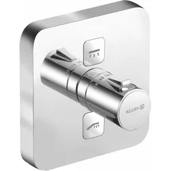 PUSH UP-Thermostatarm. mit Druck- taste für 2 Verb., soft edge chrom