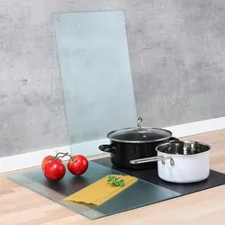 Haushalt International 2 Stück Abdeckplatte Glas Schneidebrett Herdabdeckung 52x30