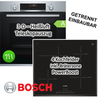 Bosch Backofen mit Induktionskochfeld autark 60 cm Teleskopauszug Bräterzone NEU