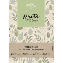 Naumann & Göbel Write It Down Nachhaltiges Notizbuch in A5 mit Hardcover und Pflanzen-Motiv