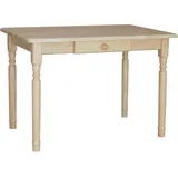 Tisch II mit Schublade aus massivem Kiefernholz lackiert 110 x 80 cm - Beige