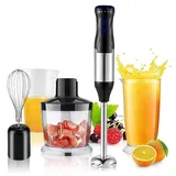 Rosaking Stabmixer 1000 Watt Blender Leistungsstarker Mixer und Hand Blender, Komplettes Stabmixer Set mit Pürierstab und Blender Mixer schwarz