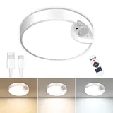 Caldarax LED Akku Deckenleuchte mit Bewegungsmelder, Deckenlampe Bewegungssensor Innen mit Fernbedienung, 260LM Batteriebetrieben Dimmbar Nachtlicht für Flur, Küche, Badzimmer, Garage, Treppe, Keller