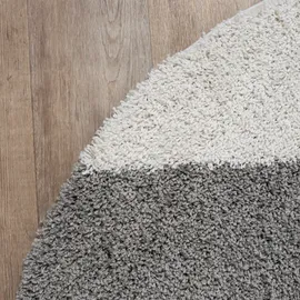 Sanat Hochflor-Teppich SANAT "Milano 1254", grau (hellgrau), H:30mm Ø:200cm, Kunstfaser, Teppiche, Hochflor, Wohnzimmer, Schlafzimmer, fußbodenheizungsgeeignet